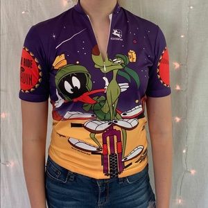 Warner bro’s print quarter zip t-shirt